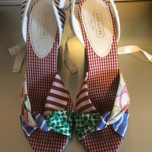 Coach Multicolor Gingham Sandals